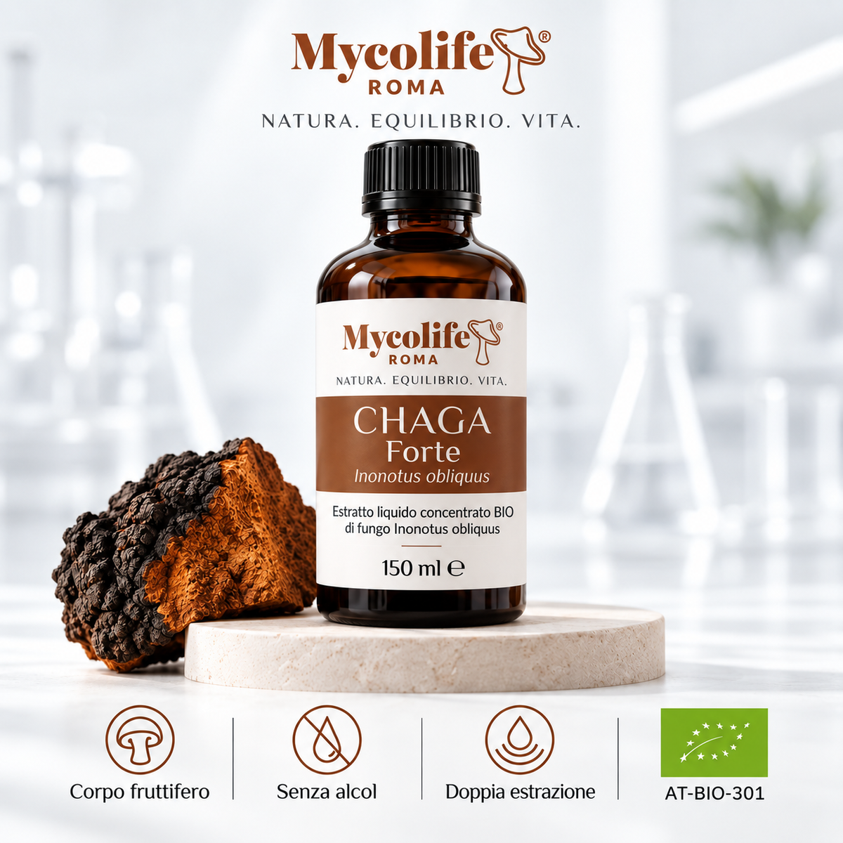 Chaga Estratto Liquido FORTE 150ml | Mycolife BIO