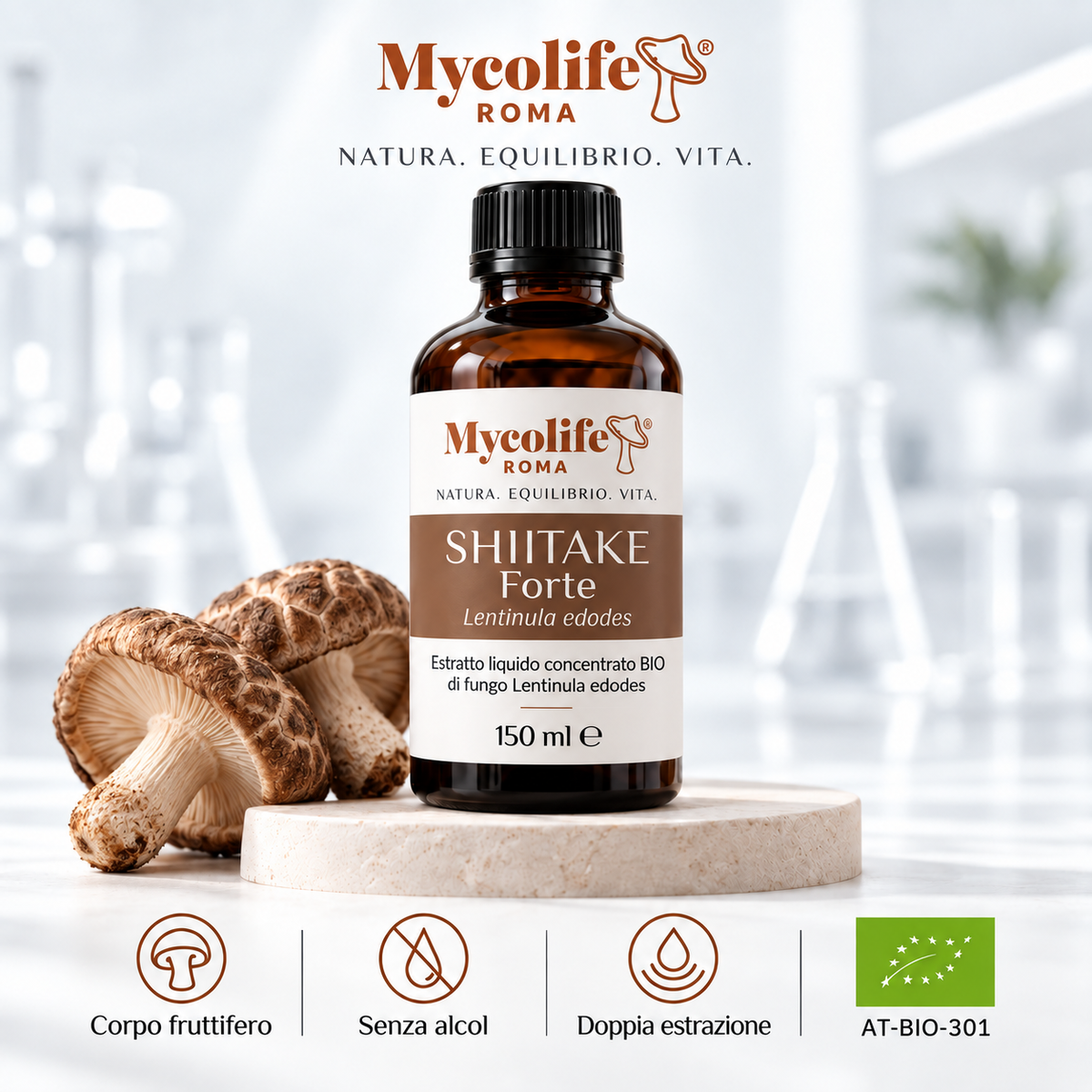 Shiitake Estratto Liquido FORTE 150ml | Mycolife BIO
