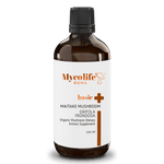 Mycolife Basic Maitake Mushroom Extract 100ml glass bottle labeled dual-extraction BIO organic alcohol-free sugar-free
